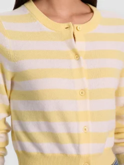 Alice and Olivia CARDIGANS*DOLLIE STRIPED CASHMERE CARDIGAN