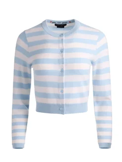 Alice and Olivia CARDIGANS*DOLLIE STRIPED CASHMERE CARDIGAN