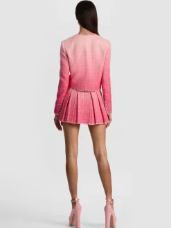 Alice and Olivia ANDREW PANT|JADE MESH BUTTON DOWN*DUMONT EMBELLISHED TWEED JACKET
