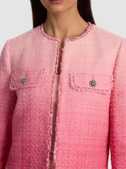 Alice and Olivia ANDREW PANT|JADE MESH BUTTON DOWN*DUMONT EMBELLISHED TWEED JACKET