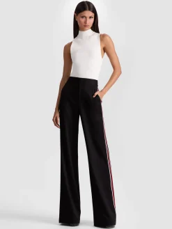 Alice and Olivia WIDE LEG*DYLAN PANT WITH SIDE STRIPE