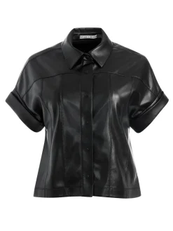 Alice and Olivia ANDREW PANT|JADE MESH BUTTON DOWN*EDYTH VEGAN TOP