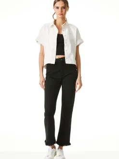 Alice and Olivia ANDREW PANT|JADE MESH BUTTON DOWN*EDYTH VEGAN TOP
