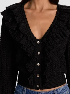 Alice and Olivia CARDIGANS*EILEEN RUFFLE CARDIGAN