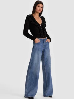 Alice and Olivia CARDIGANS*EILEEN RUFFLE CARDIGAN