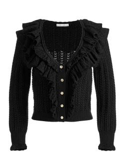 Alice and Olivia CARDIGANS*EILEEN RUFFLE CARDIGAN