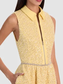 Alice and Olivia MINI*ELLIS EMBELLISHED MINI DRESS