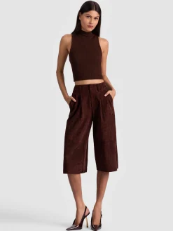 Alice and Olivia SHORTS*ELOISE SUEDE LONG SHORT