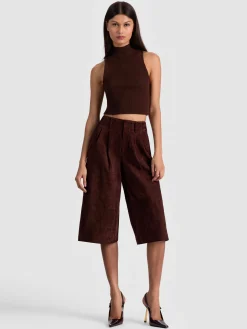 Alice and Olivia SHORTS*ELOISE SUEDE LONG SHORT