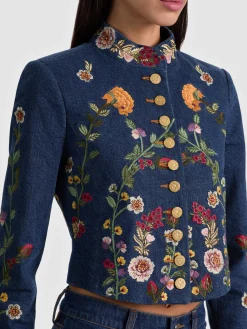 Alice and Olivia JACKETS*EMERSON DENIM MILITARY JACKET