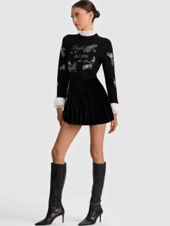 Alice and Olivia MINI*EMILIE VELVET MINI SKORT