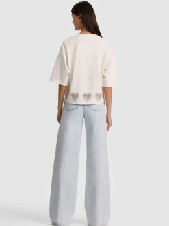Alice and Olivia T-SHIRTS*EVAN HEART CUTOUT TEE