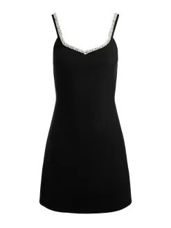 Alice and Olivia MINI*EVE EMBELLISHED TRIM MINI DRESS