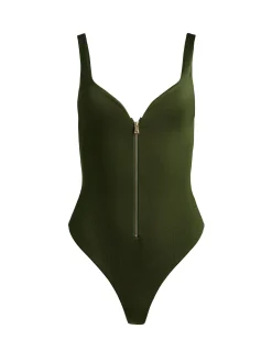 Alice and Olivia BODYSUITS*EVE ZIP FRONT BODYSUIT