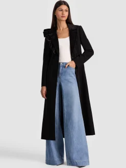 Alice and Olivia BLAZERS*FAIE SLIM RUFFLE MAXI BLAZER