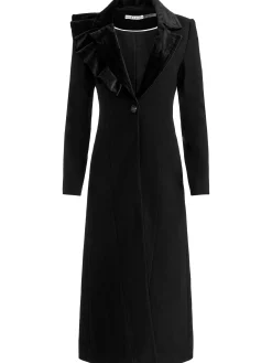 Alice and Olivia BLAZERS*FAIE SLIM RUFFLE MAXI BLAZER