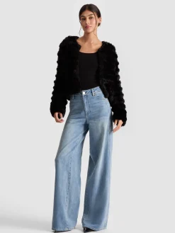 Alice and Olivia JACKETS*FAWN FAUX FUR JACKET