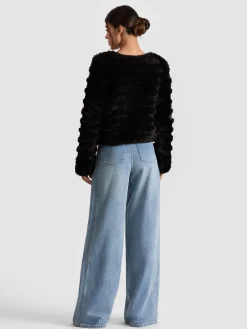 Alice and Olivia JACKETS*FAWN FAUX FUR JACKET