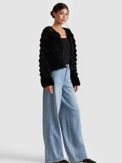 Alice and Olivia JACKETS*FAWN FAUX FUR JACKET