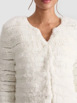 Alice and Olivia JACKETS*FAWN FAUX FUR JACKET