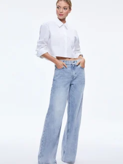 Alice and Olivia CROP TOPS*FINELY CROPPED BUTTON DOWN