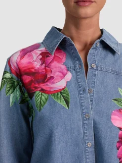 Alice and Olivia CROP TOPS*FINELY DENIM BUTTON DOWN