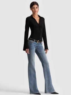 Alice and Olivia ANDREW PANT|JADE MESH BUTTON DOWN*FREYA FITTED TOP