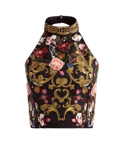Alice and Olivia CROP TOPS*GATZ EMBELLISHED TOP