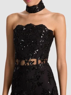 Alice and Olivia JUMPSUITS + ROMPERS*GEORGIE EMBELLISHED LACE JUMPSUIT