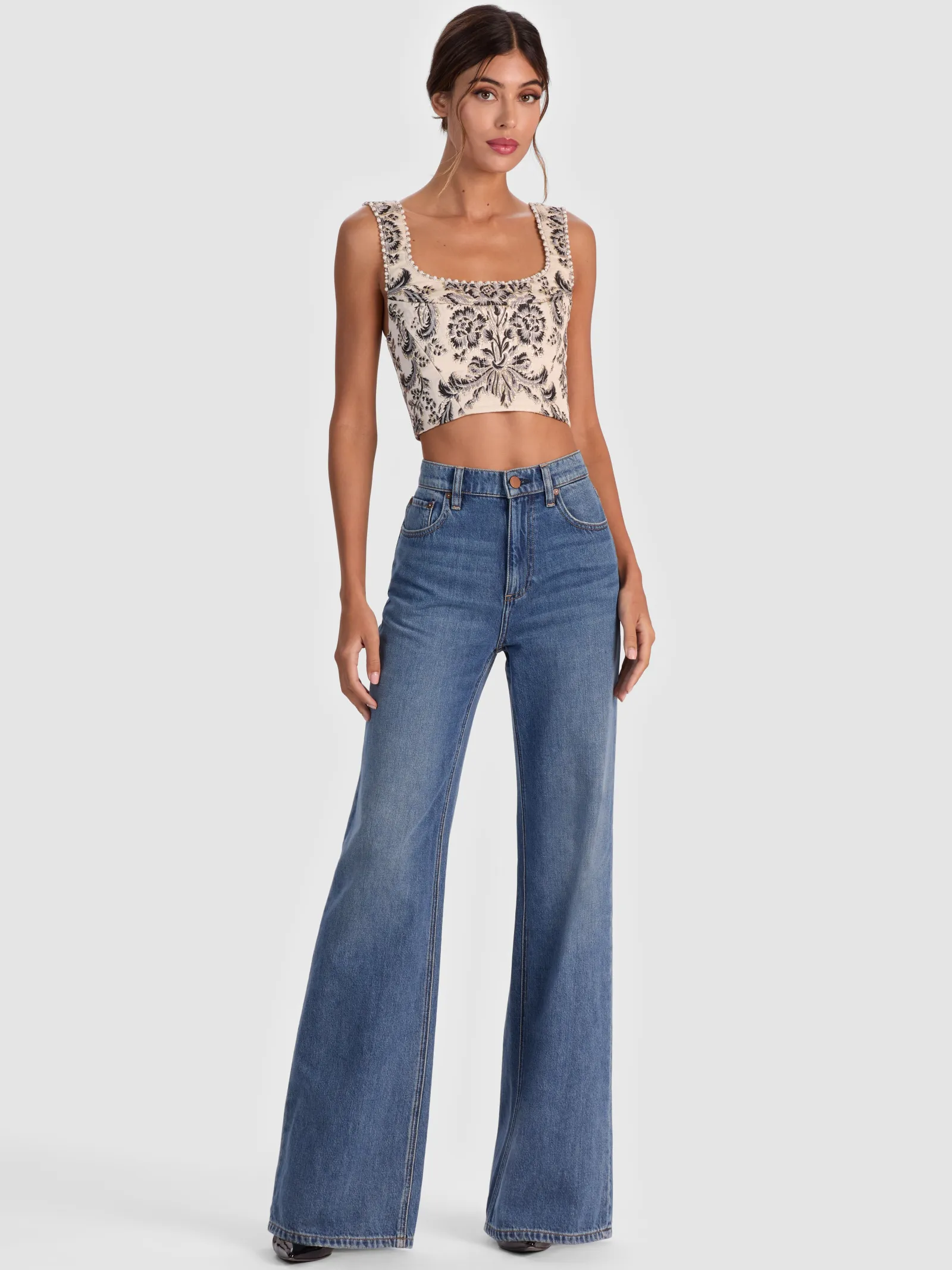 Alice and Olivia CROP TOPS*GUINEVERE EMBELLISHED BUSTIER
