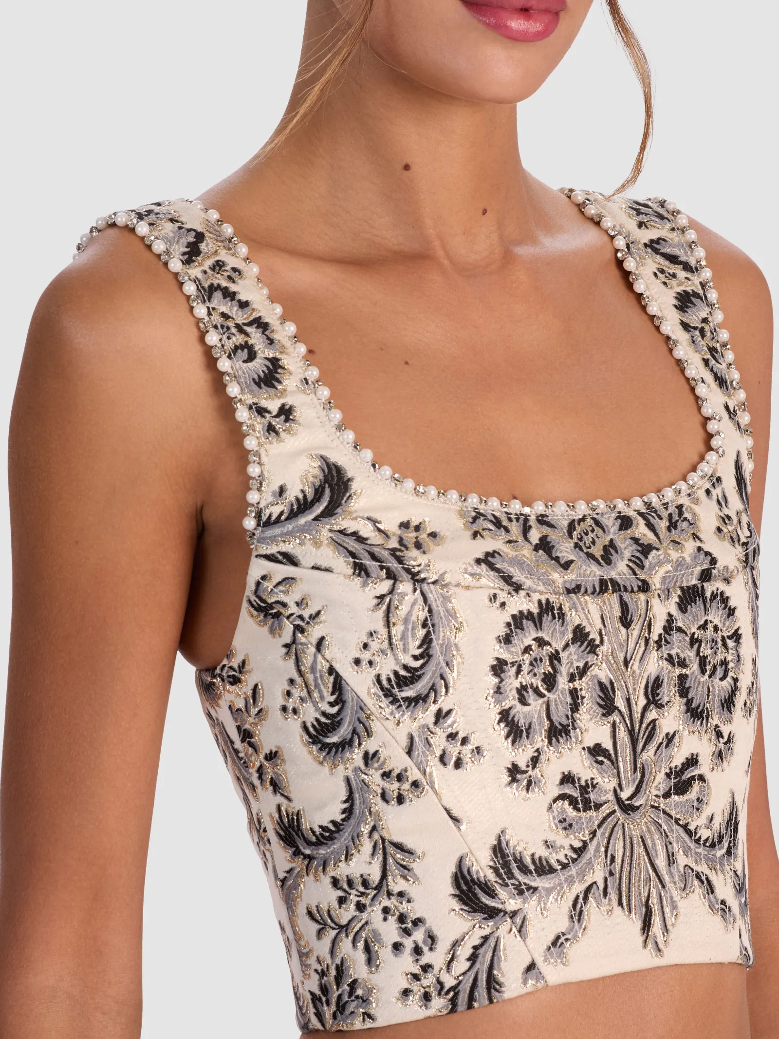 Alice and Olivia CROP TOPS*GUINEVERE EMBELLISHED BUSTIER