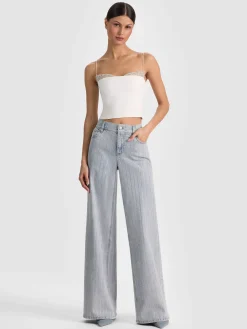 Alice and Olivia TANKS*HALLIE EMBELLISHED PEEKABOO TOP