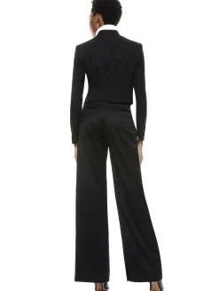 Alice and Olivia ANDREW PANT|JADE MESH BUTTON DOWN*HARVEY SUEDE JACKET