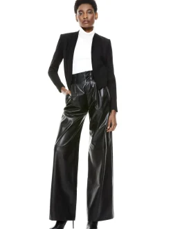 Alice and Olivia ANDREW PANT|JADE MESH BUTTON DOWN*HARVEY SUEDE JACKET