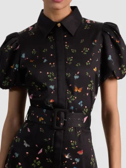 Alice and Olivia MIDI*HENRIETTA BELTED MIDI DRESS