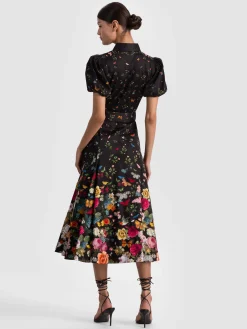 Alice and Olivia MIDI*HENRIETTA BELTED MIDI DRESS