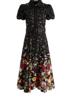 Alice and Olivia MIDI*HENRIETTA BELTED MIDI DRESS