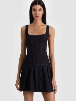 Alice and Olivia MINI*HOLLIS DENIM MINI DRESS
