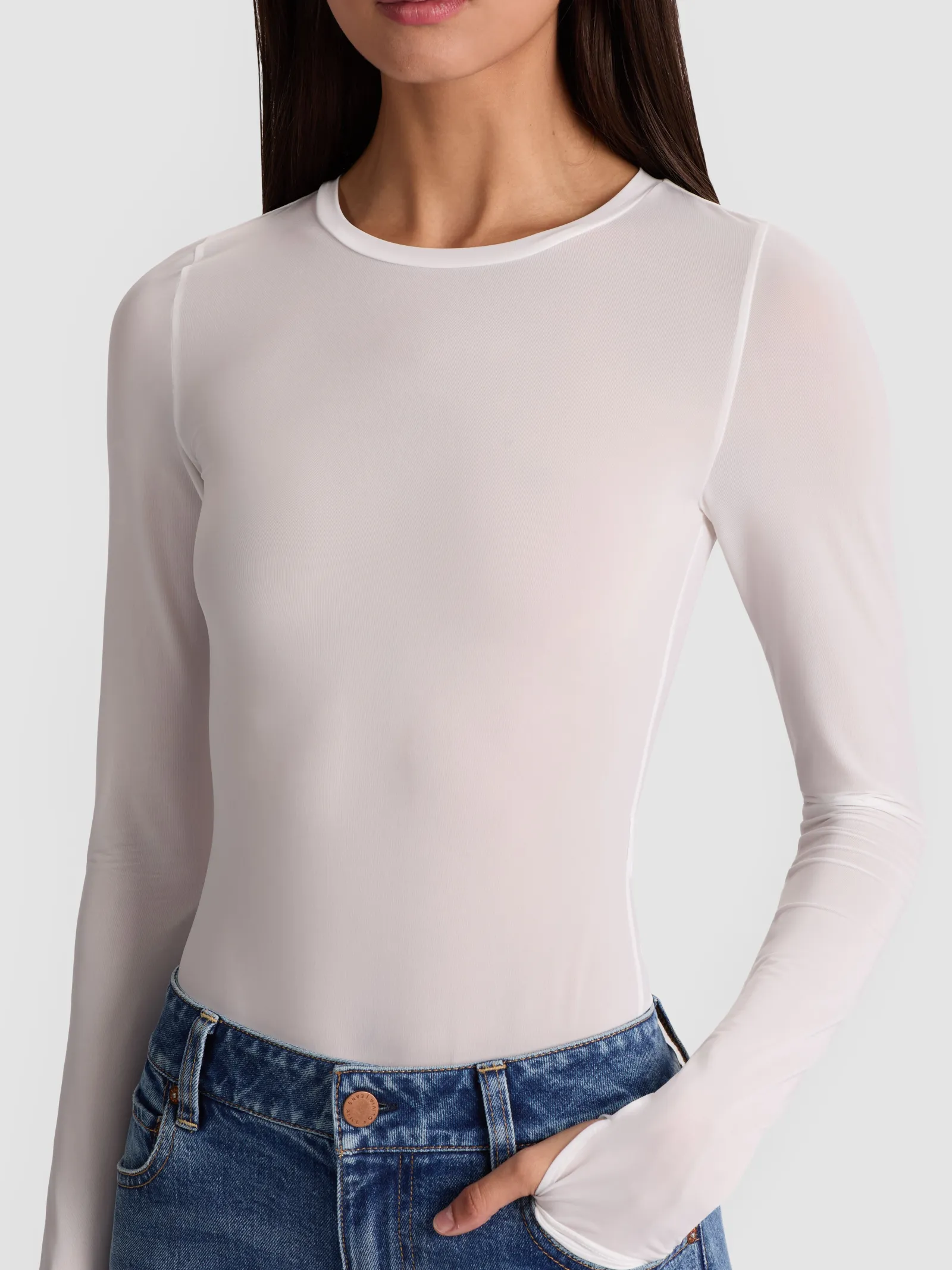 Alice and Olivia BODYSUITS*HOTTIE LONG SLEEVE BODYSUIT