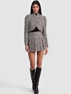 Alice and Olivia ANDREW PANT|JADE MESH BUTTON DOWN*ILARIA CROPPED JACKET