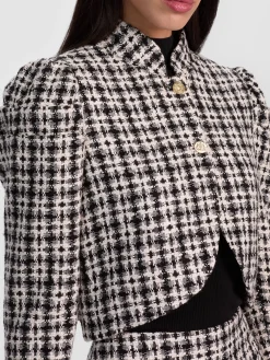Alice and Olivia ANDREW PANT|JADE MESH BUTTON DOWN*ILARIA CROPPED JACKET