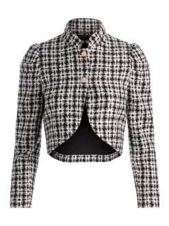 Alice and Olivia ANDREW PANT|JADE MESH BUTTON DOWN*ILARIA CROPPED JACKET