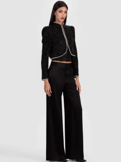 Alice and Olivia CROPPED JACKETS*ILARIA EMBELLISHED JACKET