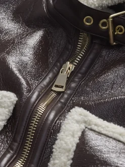 Alice and Olivia CROPPED JACKETS*ISAIAH FAUX SHEARLING JACKET