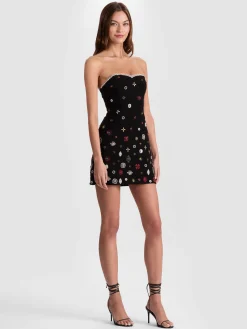 Alice and Olivia MINI*IVA EMBELLISHED MINI DRESS
