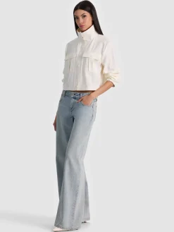 Alice and Olivia CROPPED JACKETS*JAMES FUNNEL NECK CROPPED PARKA