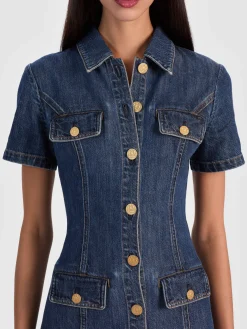 Alice and Olivia MINI*JAMIE DENIM MINI DRESS