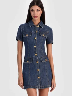 Alice and Olivia MINI*JAMIE DENIM MINI DRESS
