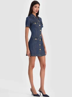 Alice and Olivia MINI*JAMIE DENIM MINI DRESS