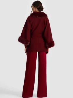 Alice and Olivia ANDREW PANT|JADE MESH BUTTON DOWN*JOANNE SWEATER COAT